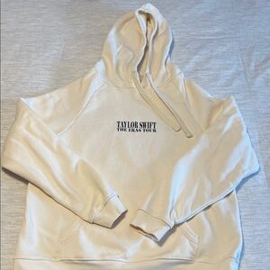 Cream Hoodie with Tour Print